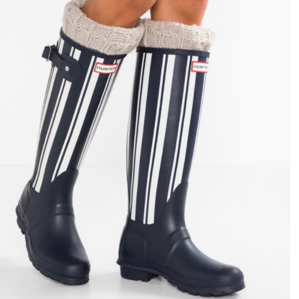 Hunter stripe rain tall boots